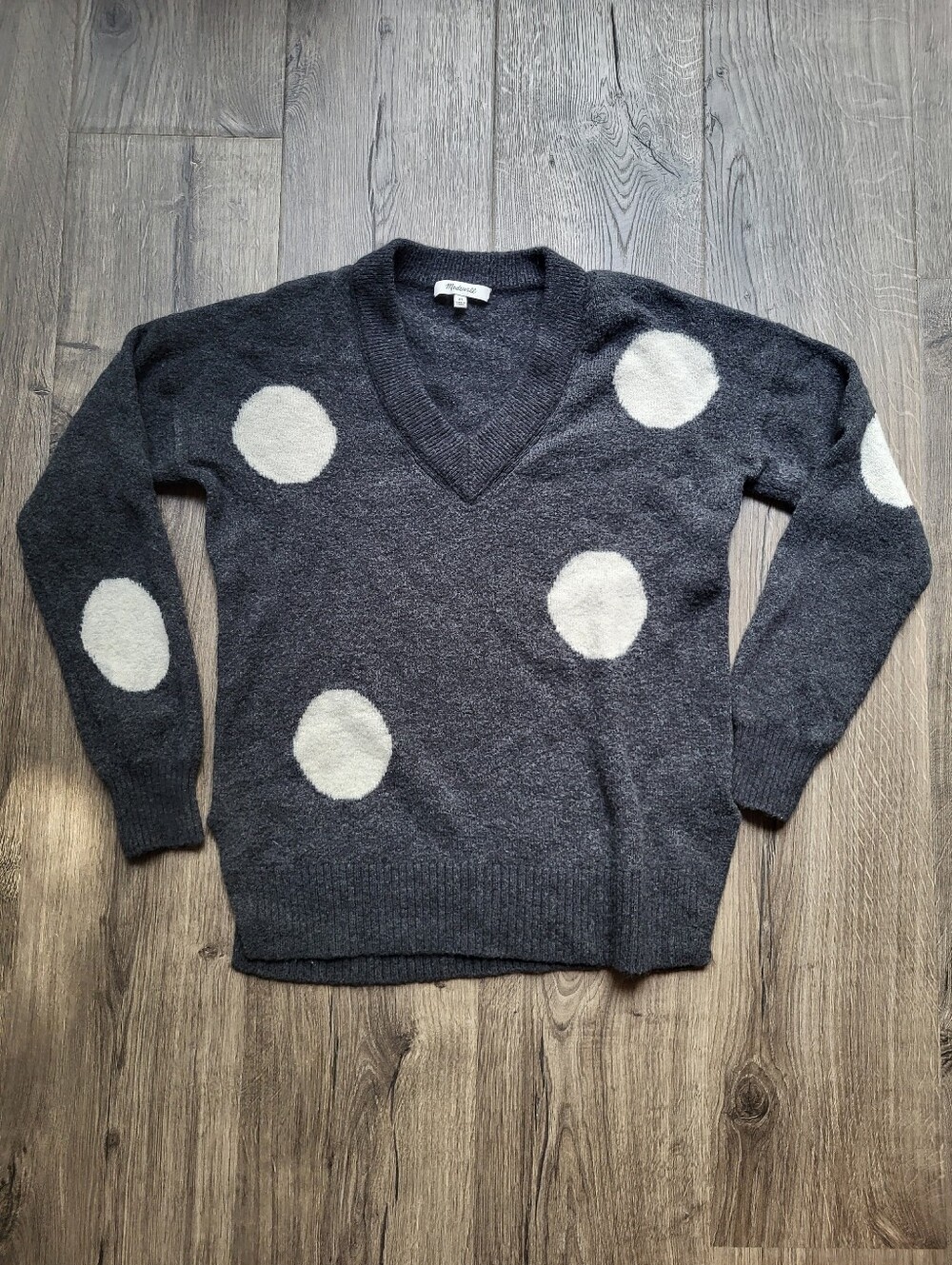 Madewell Dotted Bartlett V-Neck Pullover Sweater XS